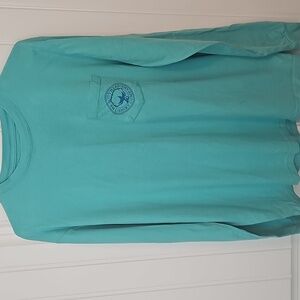 The Southern Shirt Company Aqua Long Sleeve with Pocket Logo Medium